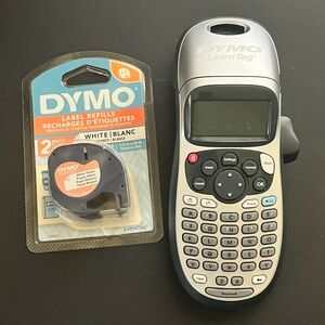 DYMO LetraTag Label Maker Silver & Black with 2 Pack Refill Office Organization